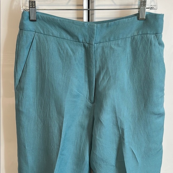 DYNAMITE Yasmin Straight Leg Linen Pants Turquoise, Size 8 - Picture 8 of 14